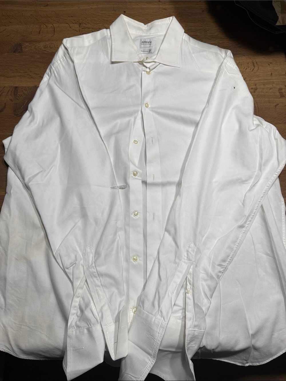 Armani Exchange Men's White Button-Down Dress Shirt
